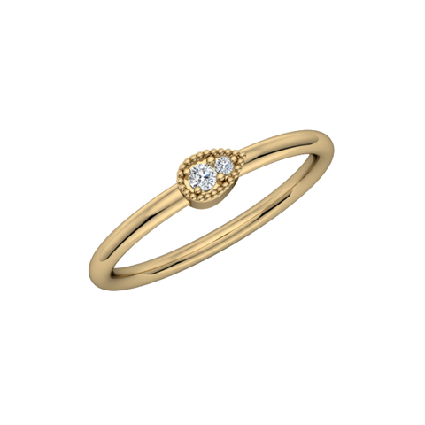 Beaded Sideway Pear Stack Ring