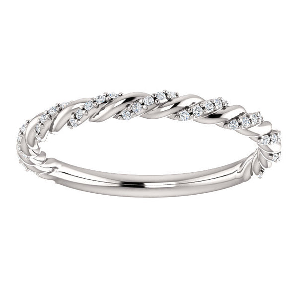 Pave Twisted Wedding Band