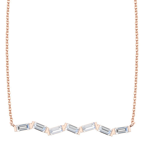 Baguette Diamond Bar Necklace