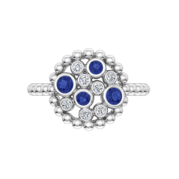 Sapphire and Diamond Bubble Ring